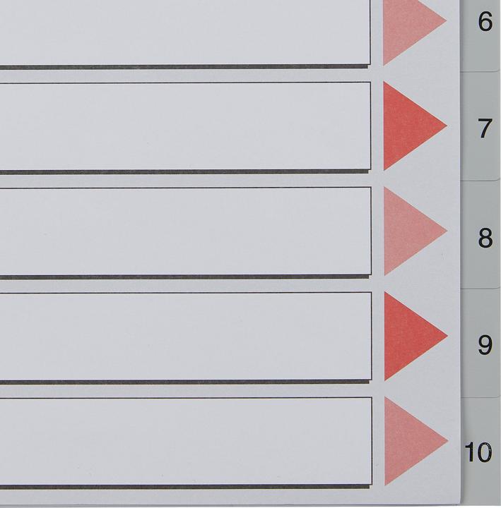 Actual product image Esselte Plastic indice numbers