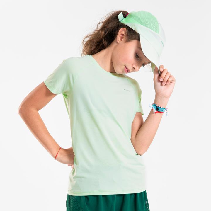 Kiprun Laufshirt kurzarm Mädchen nahtlos - Run 900 Light hellgrün