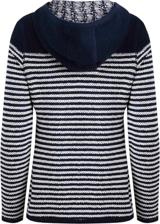 Immagine prodotto Weird Fish Bianca Felpa con Cappuccio e Zip Intera A Strisce Ecologica Donna (40 D)