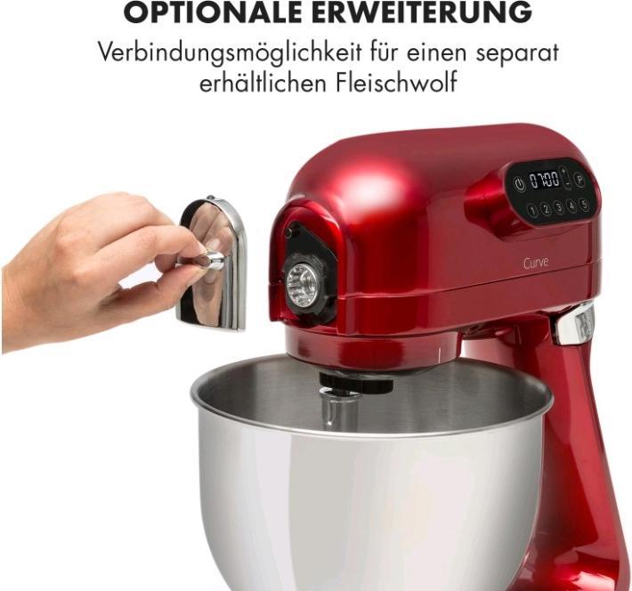 Produktbild Klarstein Curve Küchenmaschine Rot (1000 W)