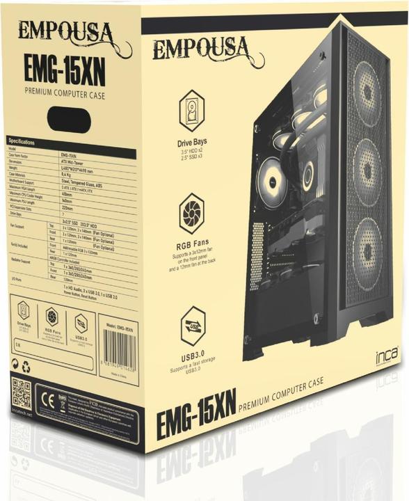 Produktbild Inca Geh EMG-15XN (mATX, ATX, Mini-ATX)