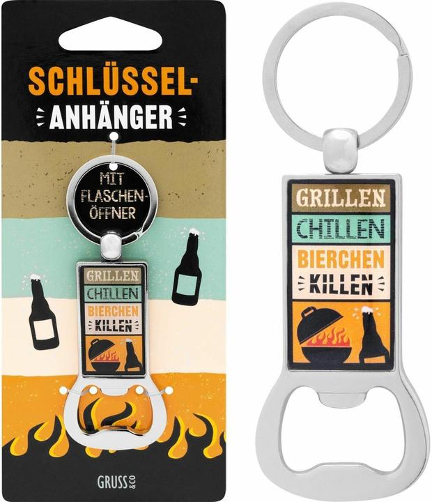 Actual product image Sheepworld GRUSS & CO Flaschenffner Motiv 'Grillen, Chillen, Bierchen killen'