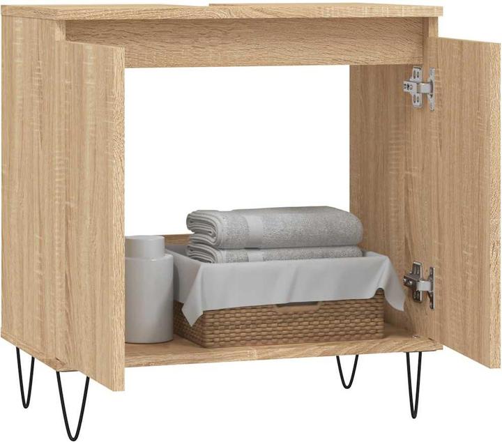 Actual product image VidaXL Badschrank Sonoma-Eiche 58x33x60 cm Holzwerkstoff, Farbe (58 x 33 x 60 cm)
