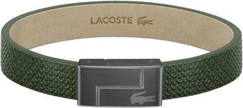Lacoste Green leather bracelet Monogram Leather 2040186 - Length: 17.5 cm (17.50 cm)