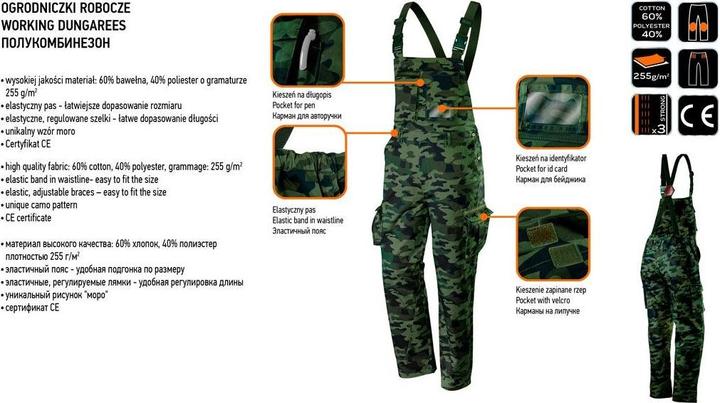Actual product image Neo Camo work dungarees size XXXL (3XL)