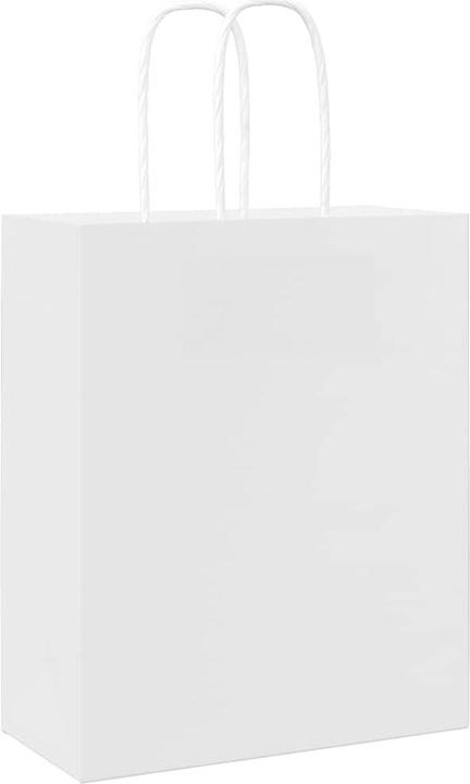 Produktbild VidaXL Kraftpapiertüten 250 Stk. mit Henkel Weiss 18x8x22 cm Papiertüte (Geschenktüte, 250 x)