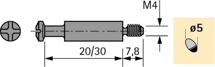 Actual product image Hettich Screw-in dowel DU 425 / DU 428 (Press-fit anchors, 1 pcs.)