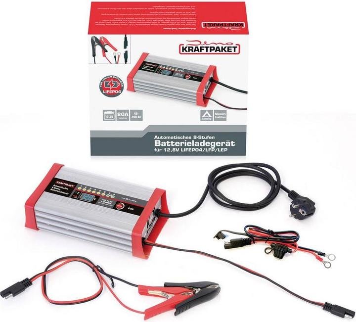Immagine prodotto Dino KRAFTPAKET LifePo4 20A 136342 Caricabatterie da auto 12V (12V, 20 A)
