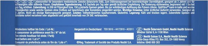 Nährwerte und Zutaten Optifibre Pulver 16 Beutel (16 Stück, Pulver, Granulat, 80 g)