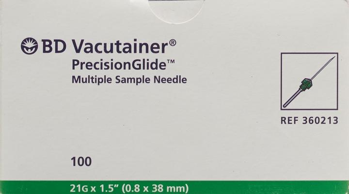 Actual product image Vacutainer Cannula green