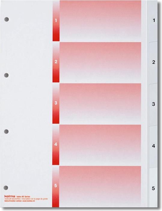 Immagine prodotto Kolma Indice A4 forte 1-5 5 pezzi bianco