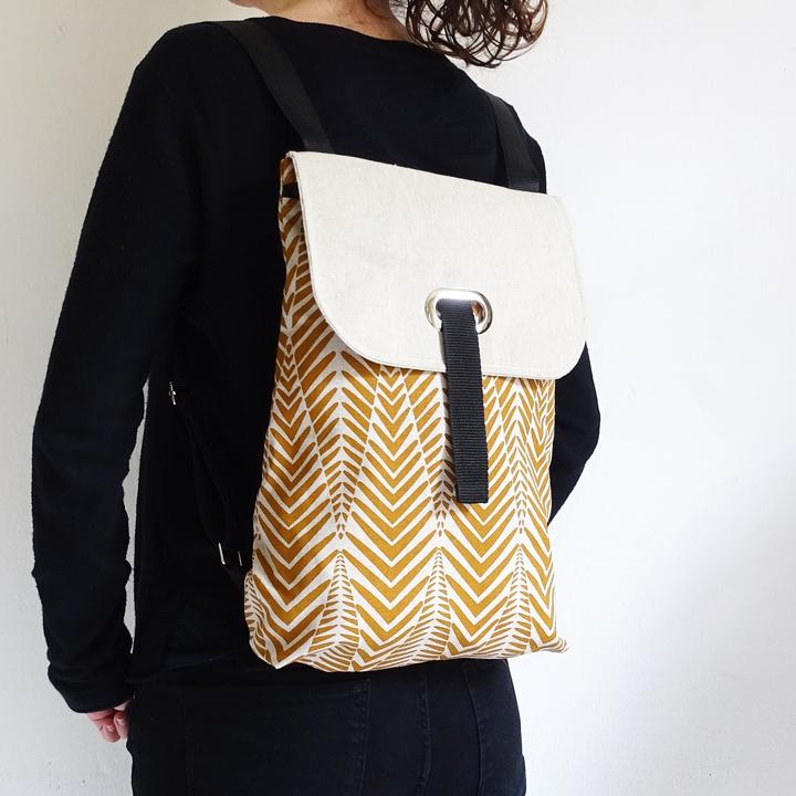Image du produit Only-Bags.Store Coton biologique toile BackPack avec fermeture éclair, sac à dos, sac à dos