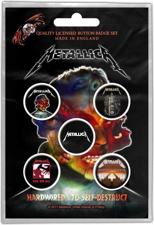 Produktbild Metallica Abzeichen Hardwired To Self Destruct 5erPack Metall Kunststoff