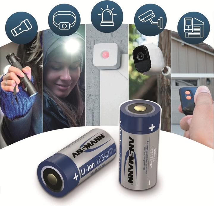 Actual product image Ansmann Battery 16340 850mAh 1 pc. (1 pcs., C, 850 mAh)