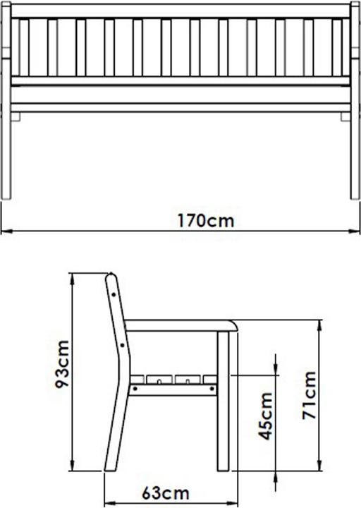 Image du produit Axi Charlotte Banc de jardin en bois 170 cm - Marron