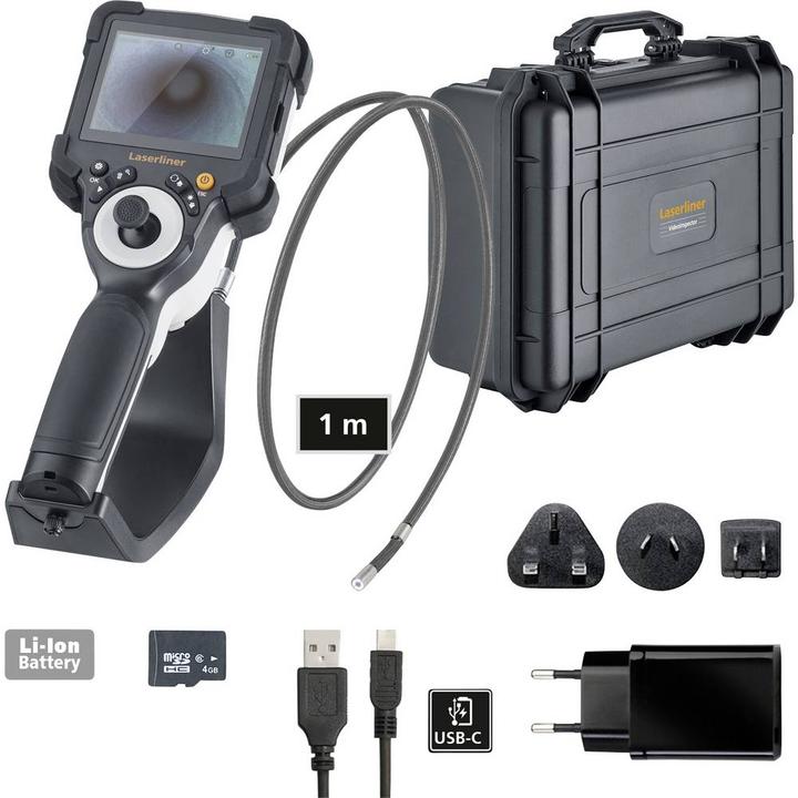 Caricabatterie con adattatore internazionale Cavo USB Scheda Micro SD Custodia, VideoInspector InspectorCamera 3DX Batteria integrata agli ioni di litio Rete elettrica