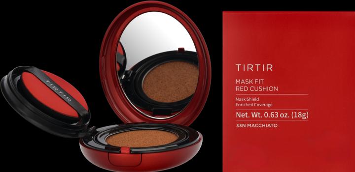 TirTir Mask Fit Red Cushion Foundation - Full Coverage, Weightless, Skin Fit (#33N Macchiato)