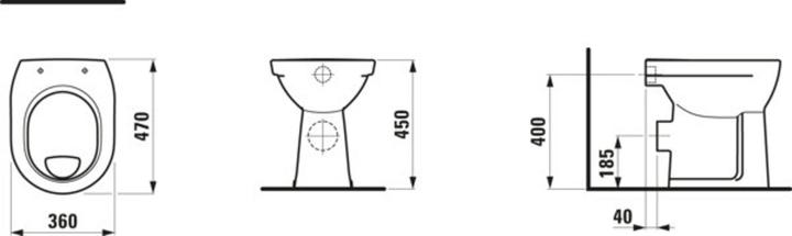 Produktbild Laufen Stand-WC PRO Flachspüler, 6 l weiss