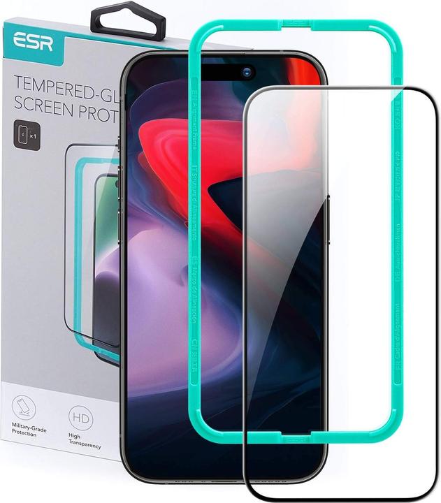 Immagine prodotto ESR Protezione del display in vetro temperato (1 Pezzo/i, Apple iPhone 15 Pro Max)
