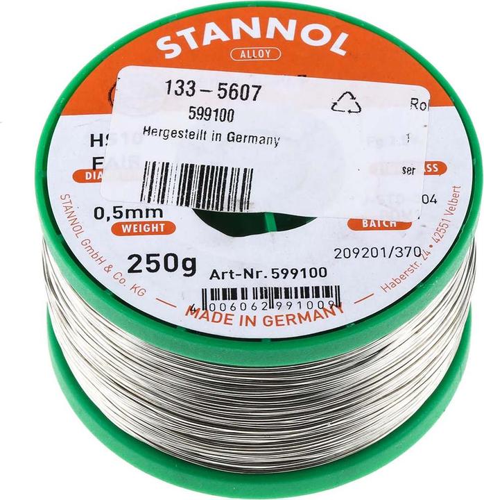Produktbild Stannol Lötzinn bleifrei Spule HS10-Fair Sn99.3 (Lötzinn)