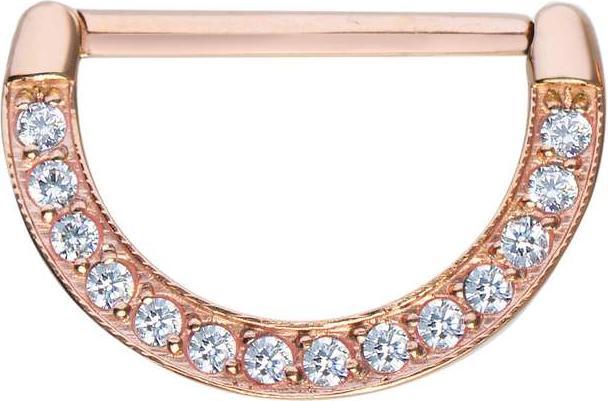 Image du produit Bijouteria Piercing poitrine (Acier chirurgical 316L, Revêtement PVD (couleur or), Zircone)