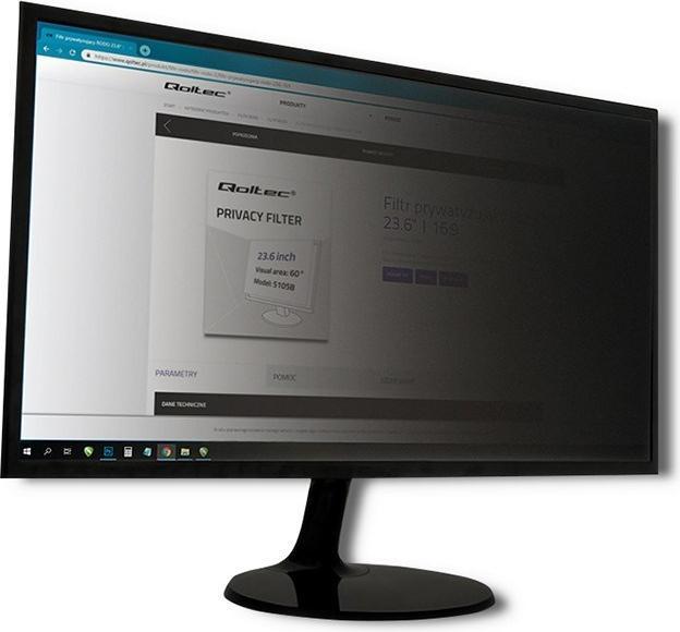 Image du produit Qoltec 51058 - Moniteur - transparent - confidentialité - 16:9 - 59,9 cm (23.6 pouces) - 522 (20.57", 16 : 9)