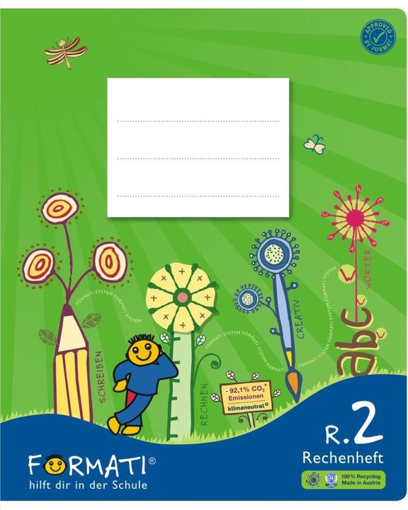 Actual product image Ursus Exercise book R.2 19.5 x 24 cm quarto, squared, green (19.5 x 24 cm, Checked, Soft cover)
