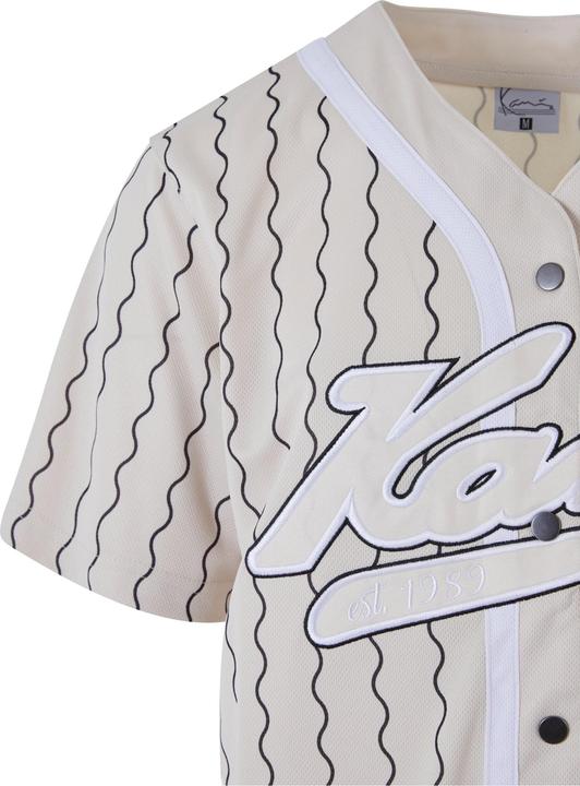 Actual product image Karl Kani KM233-014-1 KK Varsity Ziczac Pinstripe Baseball Shirt (XXL)