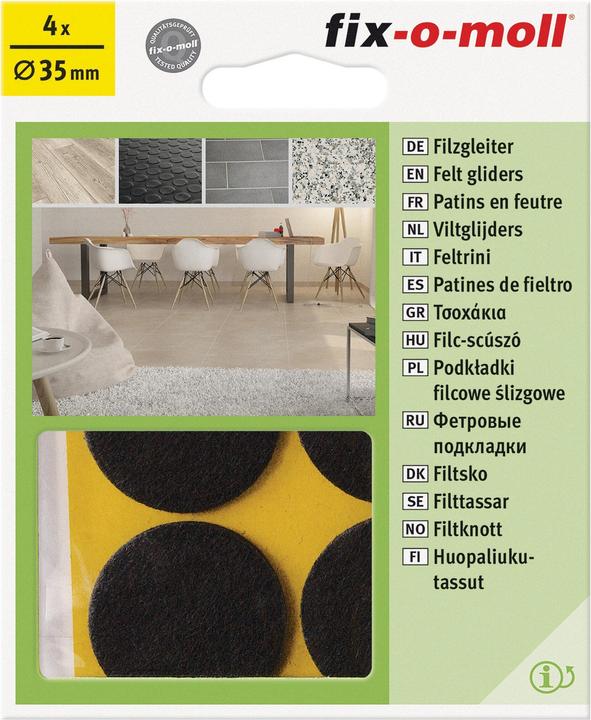 Produktbild Fix-o-moll Filzgleiter 3 mm / Ø 35 mm 4 x (Filzgleiter, 4 Stück)
