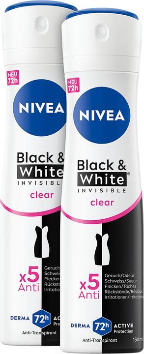 NIVEA Black & White Invisible Clear Spray DUO (Spray)