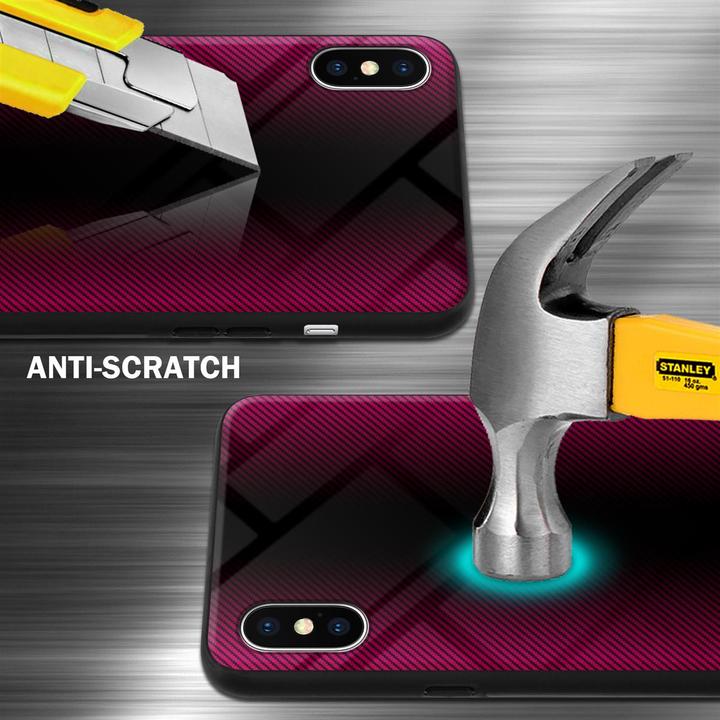 Produktbild Cadorabo TPU Gestreiftes Glas Cover (Apple iPhone XS Max)