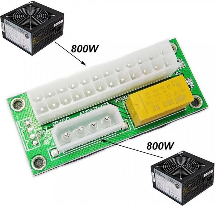 Actual product image PowerGuard ATX 24-Pin Dual PSU Power Supply Power Adapter