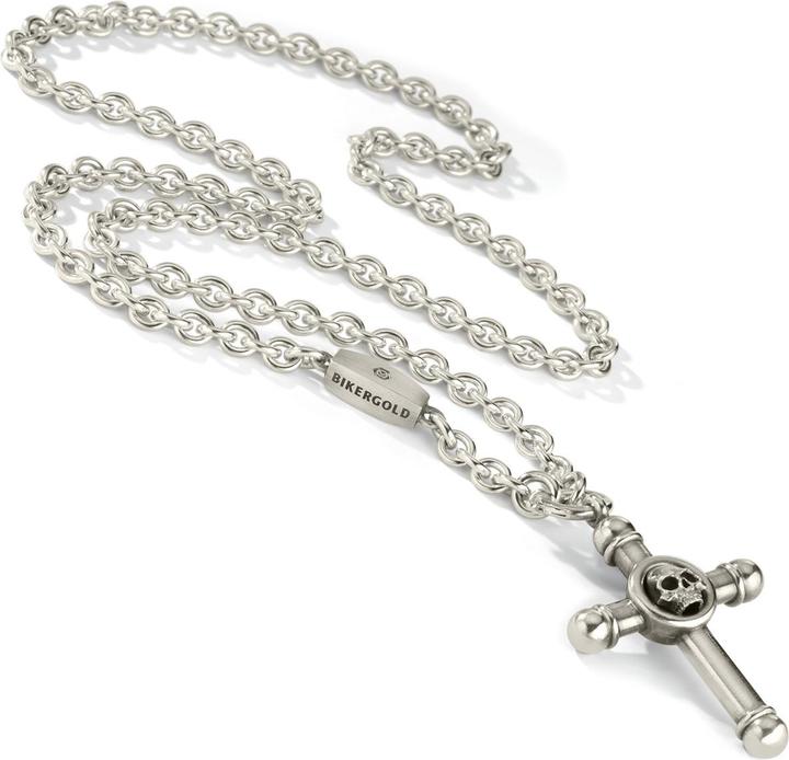 Produktbild Bikergold Ankerkette Anhänger Kreuz Skull Single (Silber 925, 70 cm)