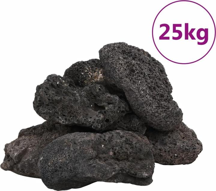 Immagine prodotto VidaXL Granulato di lava Pacciamatura di lava Pietra lavica Pacciamatura per acquari Ghiaia nera 25 kg (Decorazione, altre voci)