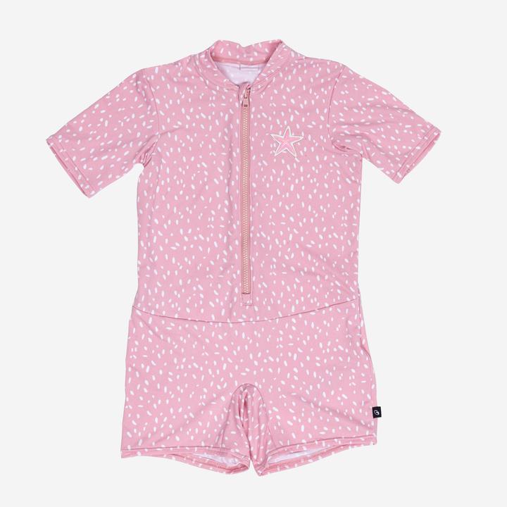 Actual product image Nabaiji Schwimmanzug Baby kurzarm kurze Beine - rosa (5, 6)