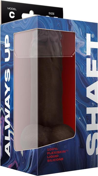 Actual product image Shaft Model C 21,59 cm Liquid Silicone Dong With Balls Mahogany Black
