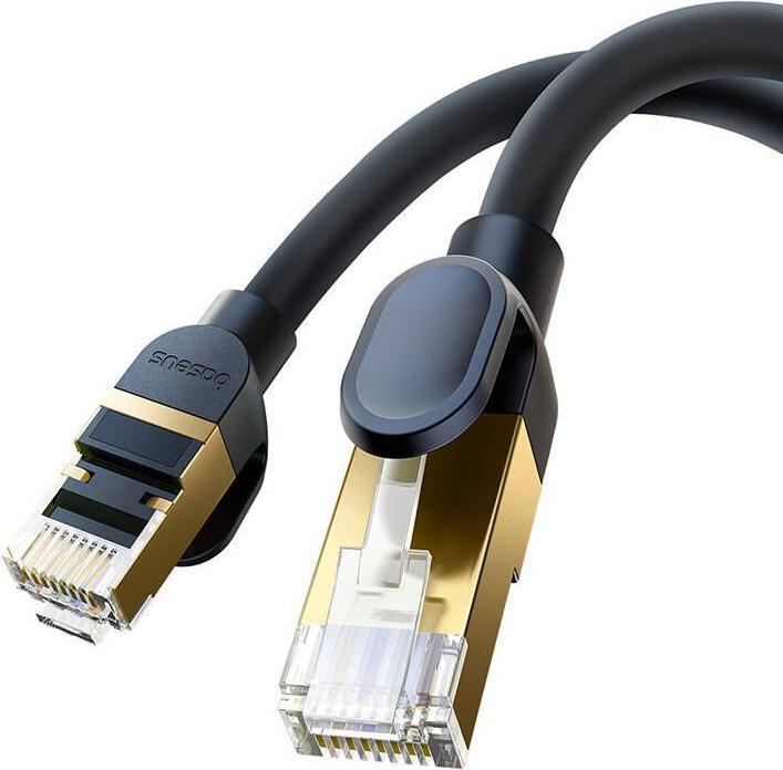 Immagine prodotto Baseus Cavo di rete cat.8 Ethernet RJ45, 40Gbps, 0,5m (nero) (CAT8.2, 0.50 m)