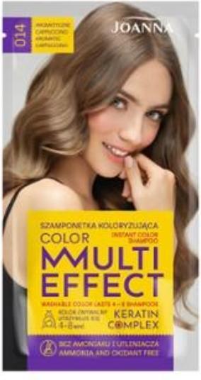Produktbild Joanna Multi Effect Keratin Complex Color Instant Color Shampoo 014 Aromatic Cappuccino 35G (Flüssiges Shampoo)