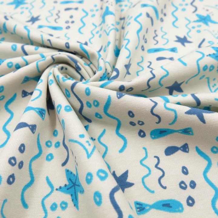 Produktbild Stoffrestposten Baumwolljersey - Maritim Style - Mindestverkaufsmenge: 1 Meter