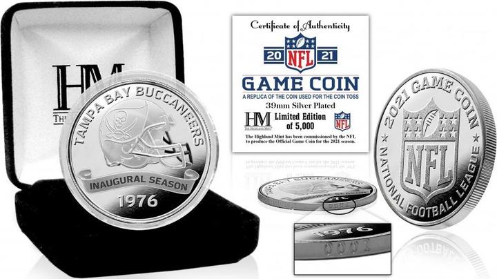 Great Branding Tampa Bay Buccaneers Game Coin (39mm) Silver