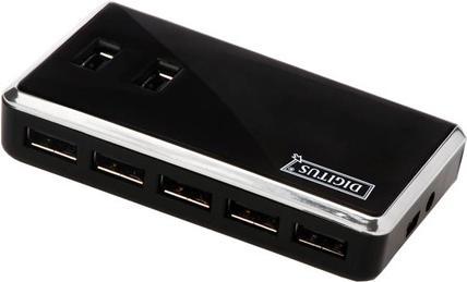 Produktbild Digitus USB 2.0 Hub 10-Port extern, mit Netzteil (USB-A, 10 Ports)