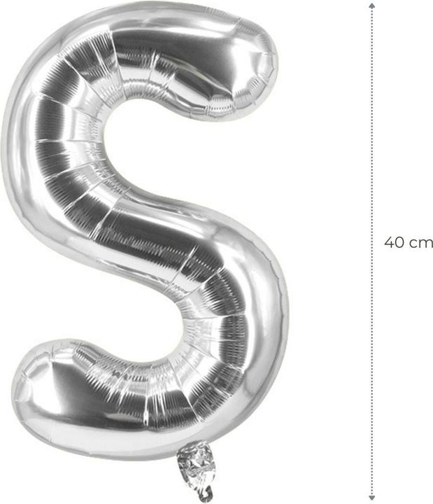 Actual product image Hermex Letter balloon S silver birthday party balloon foil balloon 40cm
