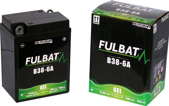 Actual product image Fulbat Motorbike battery gel B38-6A (3L3P) 6V 13Ah (6 V, 13 Ah, 105 A)