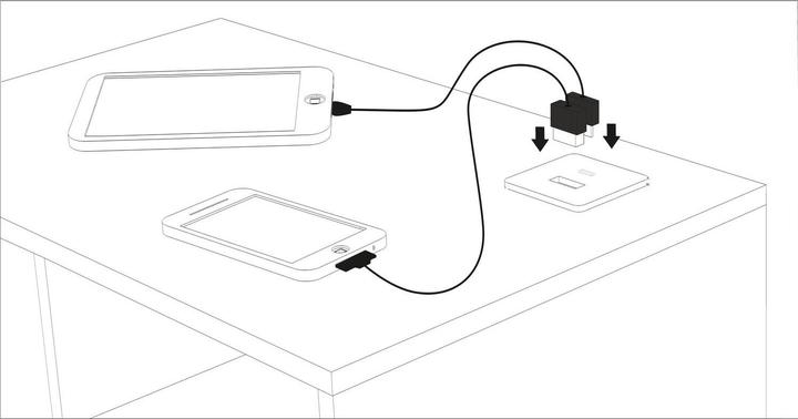 Actual product image Furnika Built-in USB charger black 1xTYP-A + C (12 W)