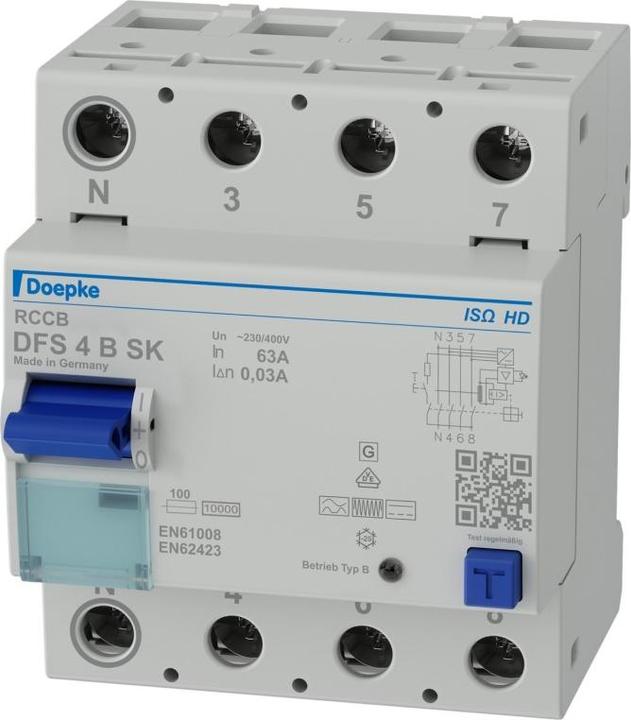 Image du produit Doepke 091448HD DFS 4 pôles 63A 0.03A Type B SK N-li HD Disjoncteur RCD sensible à tous les courants