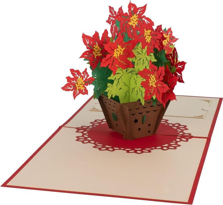 Actual product image Hervorragend 3D Pop-up Karte Weihnachtsstern rot (1 pcs.)