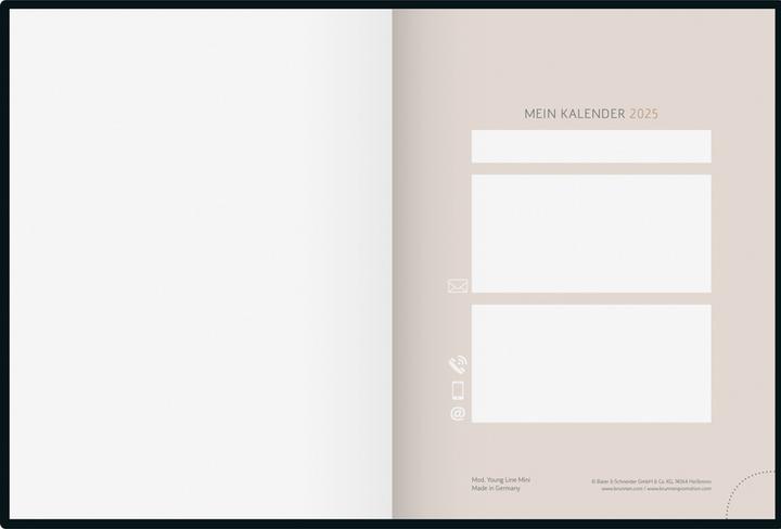 Actual product image Ridoide Pocket agenda Design Line 2025 360301525 1W/2S Flowers DE 12x16cm (12 x 16 cm, German)