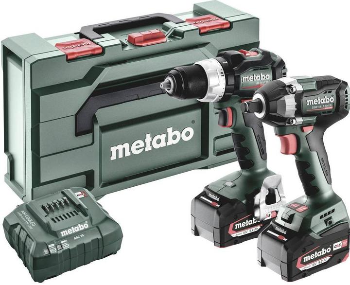 BS 18 LT BL cordless drill/driver, SSW 18 LT 300 BL cordless impact wrench, 2 Li-Power battery packs (18 V/5.2 Ah), ASC 55 charger, MetaBOX 145 L