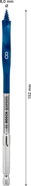 Actual product image Bosch Professional Zubehör EXPERT Self Cut Speed Flat Milling Drill, 8 x 152 mm (8 millimetres)