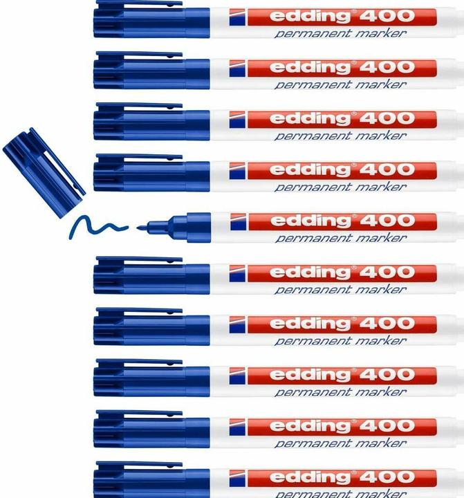 Actual product image Edding 400 permanent marker blue 10 piece(s) (Blue, 1 mm, 10 x)